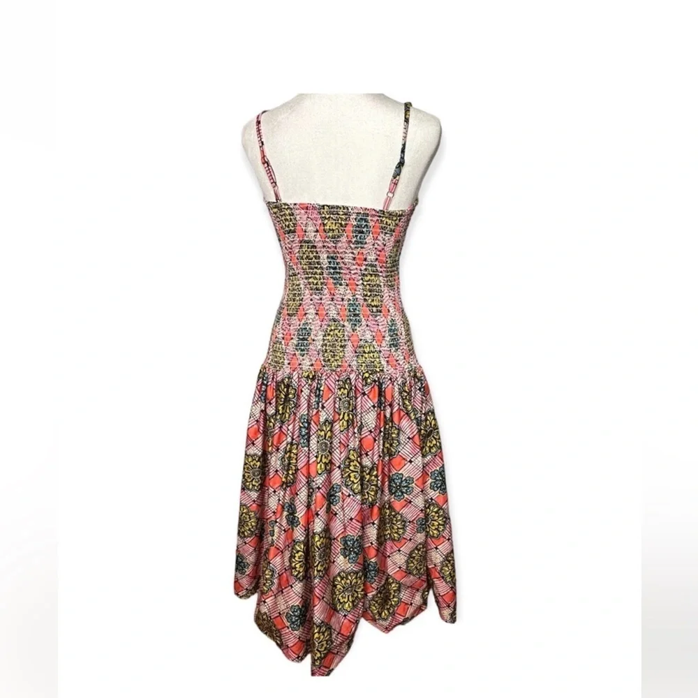 Autumn Adeigbo Winnie Midi Dress NWT Size 8 Pink Floral Smocked Cotton - Picture 4 of 16